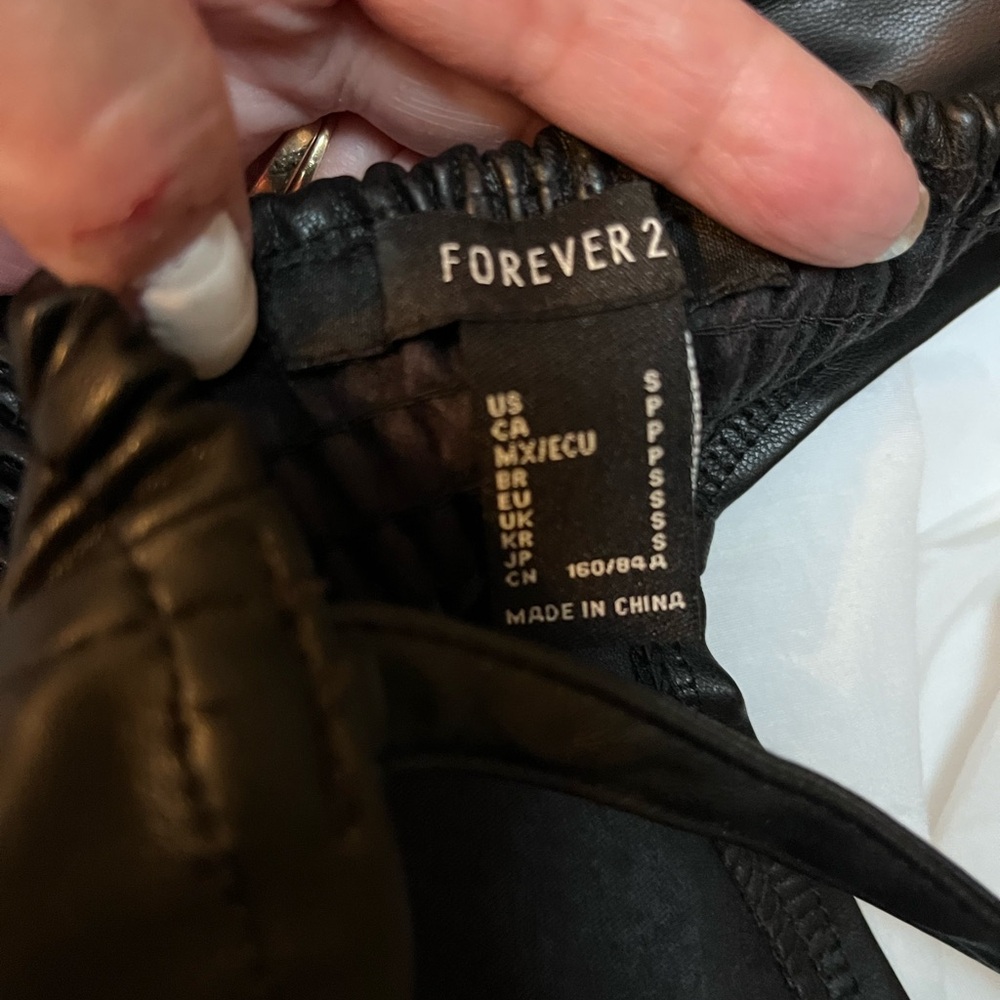 Forever 21 Black Faux Leather Trousers